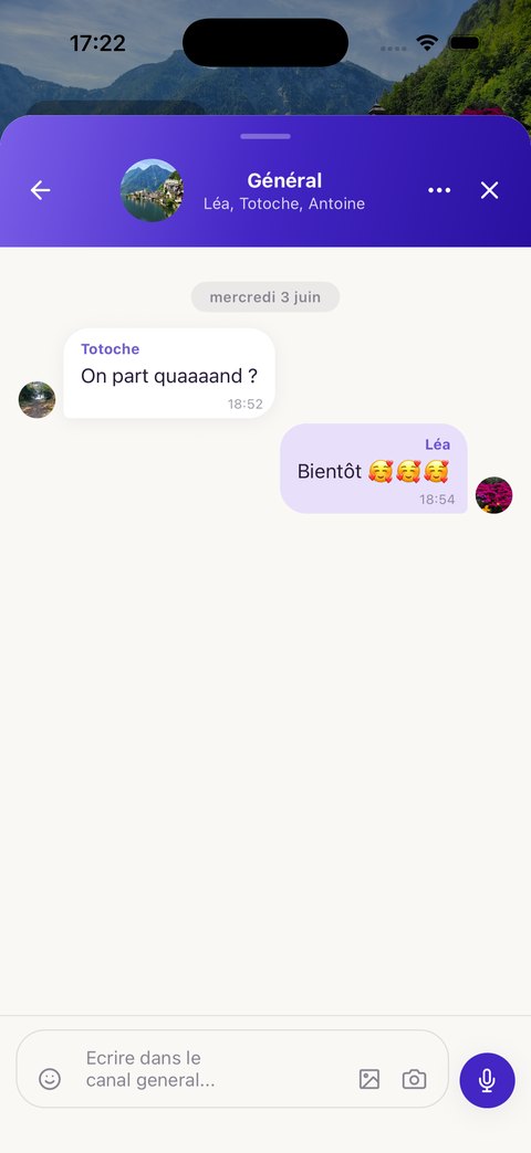 Chat de groupe du séjour